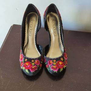 Nadara embroidered heels